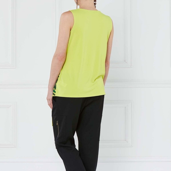 Contrast Sleeveless Tie Side Shell Top Lime - Picture 3 of 4